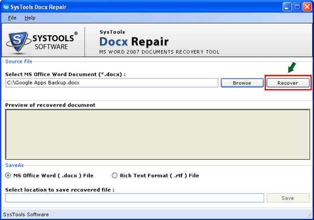 Word 2013 Recovery Software 3.6