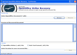Open Office Writer Recovery Software 2.0