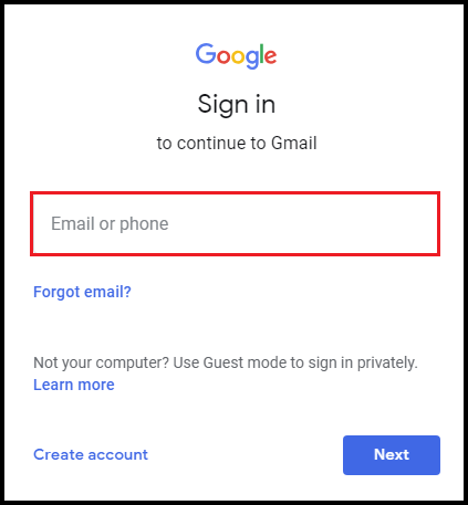 login to your gmail account