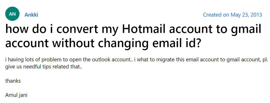 Connect Hotmail to Gmail