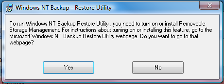 Windows NT Backup - Restore Utility