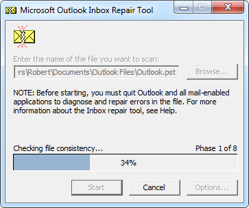 fix corrupt outlook database